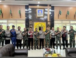 Polres Banyuasin Melaksanakan Kegiatan Kunjungan Dalam Rangka HUT TNI KE 80 TH di Batalyon Yon Zeni Konstruksi 12