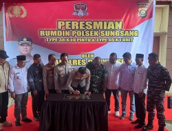 ‎Resmikan Rumdin Polsek Sungsang, Ini Pesan Kapolres Banyuasin.  ‎