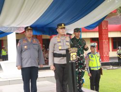 Polres Banyuasin Gelar Apel Pasukan Operasi Lilin Musi 2025, Siap Amankan Arus Mudik dan Balik