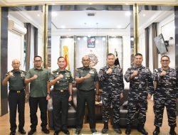 Danrem 044/Gapo Terima Silaturahmi Pejabat Danlanal Palembang yang Baru