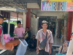 Sat Samapta Polres Banyuasin Gelar Patroli Jalan Kaki di Pasar Pangkalan Balai