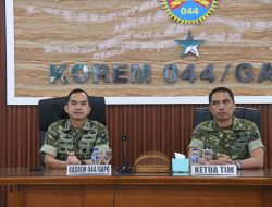 Jelang Sertijab Danrem 044/Gapo, Korem 044/Gapo Jalani Verifikasi oleh Itdam II/Swj