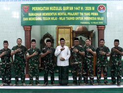 Peringatan Nuzulul Qur’an, Danrem 044/Gapo Ajak Prajurit Tingkatkan Keimanan dan Pengamalan Nilai Al-Qur’an