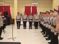 Enam Pejabat Strategis Polres Banyuasin Resmi Berganti, Kapolres Pimpin Langsung Upacara Sertijab